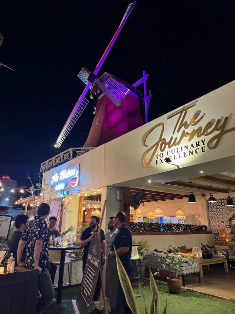 dinner under the windmill